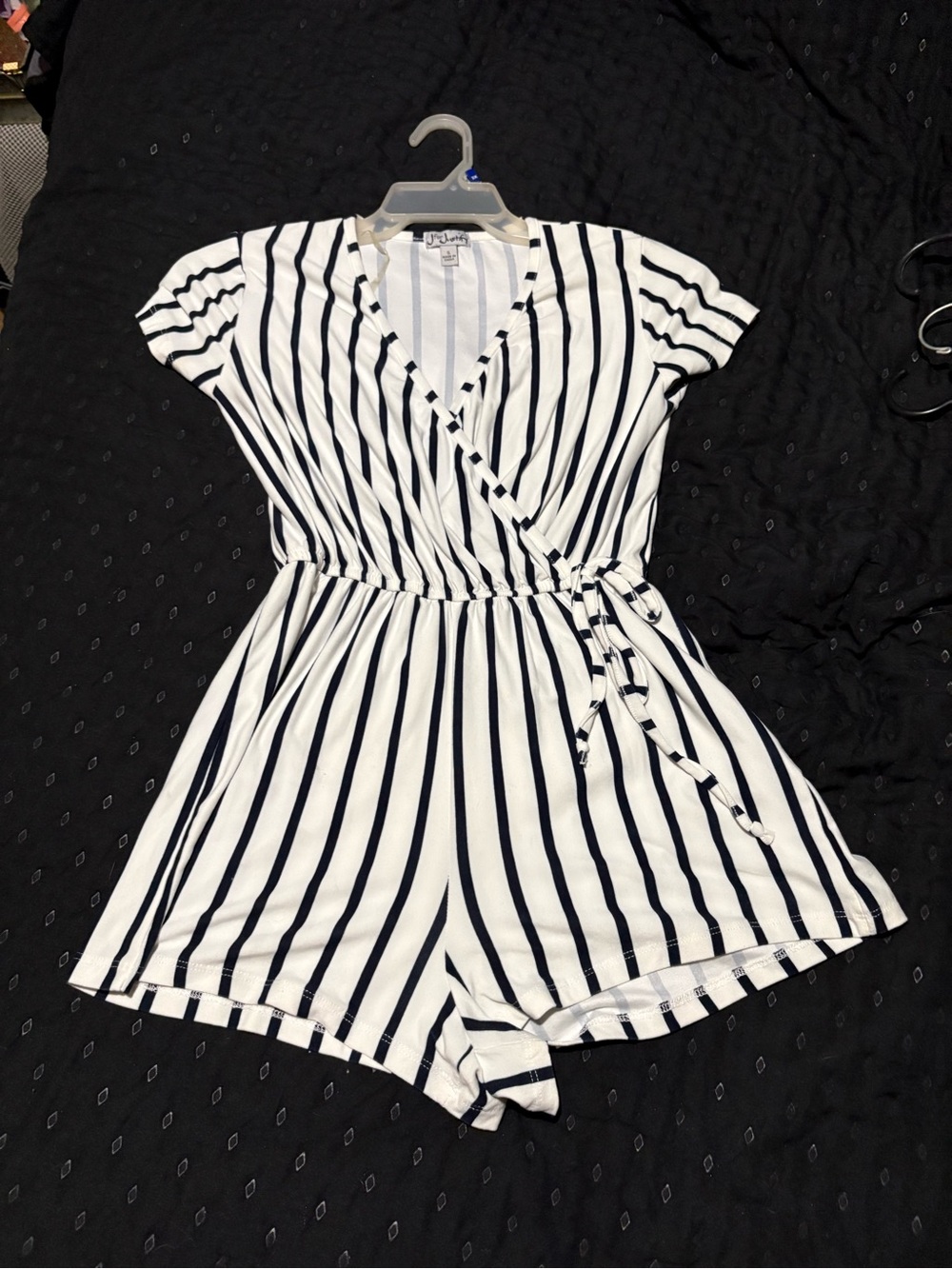 Justice Vertical Stripe Top - Black & White